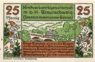 Német Birodalom / Weimari Köztársaság / Braunschweig 1922. 25Pf + 75Pf + 1,60M 3 klf db, teljes sor T:I,I-