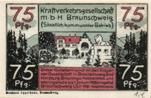 Német Birodalom / Weimari Köztársaság / Braunschweig 1922. 25Pf + 75Pf + 1,60M 3 klf db, teljes sor ...