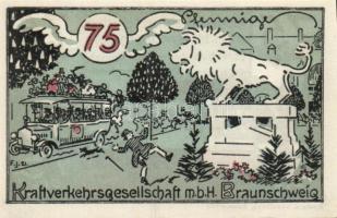 Német Birodalom / Weimari Köztársaság / Braunschweig 1922. 25Pf + 75Pf + 1,60M 3 klf db, teljes sor ...