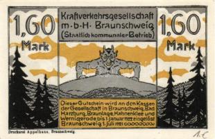 Német Birodalom / Weimari Köztársaság / Braunschweig 1922. 25Pf + 75Pf + 1,60M 3 klf db, teljes sor ...