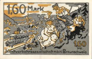 Német Birodalom / Weimari Köztársaság / Braunschweig 1922. 25Pf + 75Pf + 1,60M 3 klf db, teljes sor ...