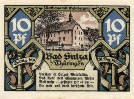 Német Birodalom / Weimari Köztársaság / Sulza 1921. 10Pf + 25Pf + 50Pf (2x) + 75Pf (2x) 6 klf db, teljes sor T:I