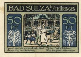 Német Birodalom / Weimari Köztársaság / Sulza 1921. 10Pf + 25Pf + 50Pf (2x) + 75Pf (2x) 6 klf db, te...