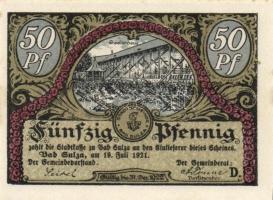 Német Birodalom / Weimari Köztársaság / Sulza 1921. 10Pf + 25Pf + 50Pf (2x) + 75Pf (2x) 6 klf db, te...