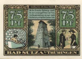 Német Birodalom / Weimari Köztársaság / Sulza 1921. 10Pf + 25Pf + 50Pf (2x) + 75Pf (2x) 6 klf db, te...