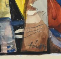 Túry Mária (1930-1992): A kiállítás látogatói. Akvarell, ceruza, papír, jelezve jobbra lent. Lap szé...