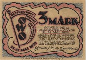 Német Birodalom / Weimari Köztársaság / Oldenburg 1922. 1M (2x) + 2M (2x) + 3M (2x) 6 klf db, teljes...