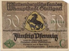 Német Birodalom / Weimari Köztársaság / Stuttgart 1921. 50Pf (4x) 4 klf db, teljes sor T:I