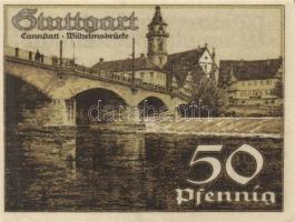 Német Birodalom / Weimari Köztársaság / Stuttgart 1921. 50Pf (4x) 4 klf db, teljes sor T:I