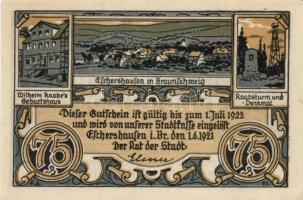 Német Birodalom / Weimari Köztársaság / Eschershausen 1921. 10Pf + 25Pf + 50Pf + 75Pf + 1M + 2M 4 kl...