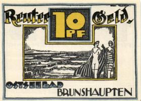 Német Birodalom / Weimari Köztársaság / Brunshaupten 1922. 10Pf + 25Pf + 50Pf 3 klf db, teljes sor T:I