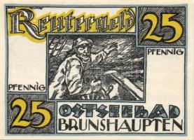 Német Birodalom / Weimari Köztársaság / Brunshaupten 1922. 10Pf + 25Pf + 50Pf 3 klf db, teljes sor T...