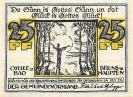 Német Birodalom / Weimari Köztársaság / Brunshaupten 1922. 10Pf + 25Pf + 50Pf 3 klf db, teljes sor T...