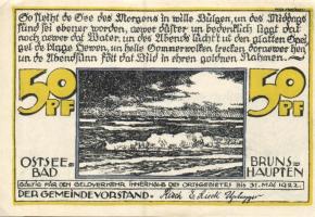 Német Birodalom / Weimari Köztársaság / Brunshaupten 1922. 10Pf + 25Pf + 50Pf 3 klf db, teljes sor T...
