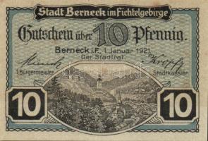Német Birodalom / Weimari Köztársaság / Berneck 1921. 10Pf + 25Pf + 50Pf 3 klf db, teljes sor T:I