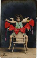 1908 Szerelmes üdvözlet Kupidótól / Love greetings from Cupid