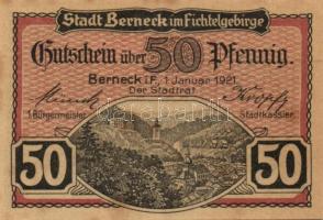 Német Birodalom / Weimari Köztársaság / Berneck 1921. 10Pf + 25Pf + 50Pf 3 klf db, teljes sor T:I