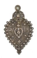 Ezüst(Ag) medál, jelzett, 7×4 cm, nettó: 15,3 g