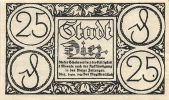 Német Birodalom / Weimari Köztársaság / Diez 1920. 10Pf + 25Pf + 50Pf 3 klf db, teljes sor T:I