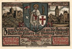 Német Birodalom / Weimari Köztársaság / Eisenach 1921. 50Pf (6x) 6 klf db, teljes sor T:I