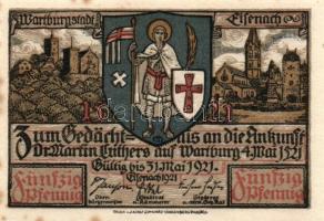 Német Birodalom / Weimari Köztársaság / Eisenach 1921. 50Pf (6x) 6 klf db, teljes sor T:I