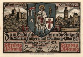 Német Birodalom / Weimari Köztársaság / Eisenach 1921. 50Pf (6x) 6 klf db, teljes sor T:I