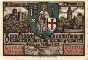 Német Birodalom / Weimari Köztársaság / Eisenach 1921. 50Pf (6x) 6 klf db, teljes sor T:I