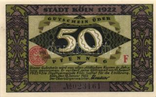 Német Birodalom / Weimari Köztársaság / Köln 1922. 50Pf (3x) 3 klf db, teljes sor T:I