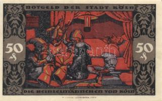 Német Birodalom / Weimari Köztársaság / Köln 1922. 50Pf (3x) 3 klf db, teljes sor T:I