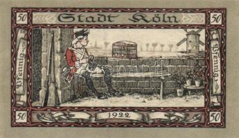 Német Birodalom / Weimari Köztársaság / Köln 1922. 50Pf (3x) 3 klf db, teljes sor T:I