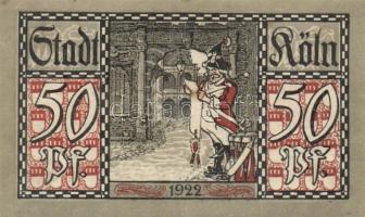 Német Birodalom / Weimari Köztársaság / Köln 1922. 50Pf (3x) 3 klf db, teljes sor T:I