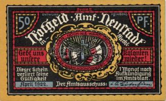 Német Birodalom / Weimari Köztársaság / Neustadt 1922. 50Pf (2x) + 75Pf (2x) 4 klf db, teljes sor T:I