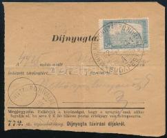 1922 Díjnyugta 2,50K bérmentesítéssel M.KIR. KÖZPONTI TÁVIRÓ HIVATAL / BUDAPEST