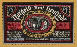 Német Birodalom / Weimari Köztársaság / Neustadt 1922. 50Pf (2x) + 75Pf (2x) 4 klf db, teljes sor T:...