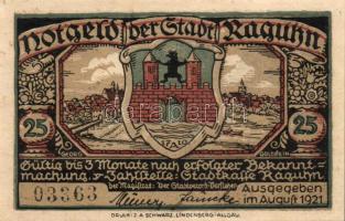 Német Birodalom / Weimari Köztársaság / Raguhn 1921. 25Pf (6x) + 50Pf (6x) 12 klf db, teljes sor T:I