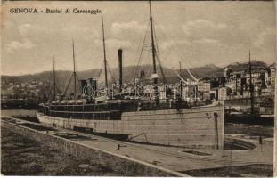 Genova, Genoa; Bacini di Carenaggio / dry docks, steamship