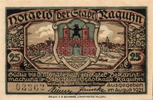 Német Birodalom / Weimari Köztársaság / Raguhn 1921. 25Pf (6x) + 50Pf (6x) 12 klf db, teljes sor T:I