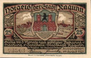 Német Birodalom / Weimari Köztársaság / Raguhn 1921. 25Pf (6x) + 50Pf (6x) 12 klf db, teljes sor T:I