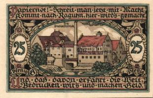 Német Birodalom / Weimari Köztársaság / Raguhn 1921. 25Pf (6x) + 50Pf (6x) 12 klf db, teljes sor T:I