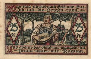 Német Birodalom / Weimari Köztársaság / Raguhn 1921. 25Pf (6x) + 50Pf (6x) 12 klf db, teljes sor T:I