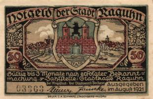 Német Birodalom / Weimari Köztársaság / Raguhn 1921. 25Pf (6x) + 50Pf (6x) 12 klf db, teljes sor T:I