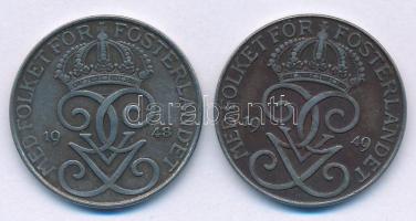 Svédország 1948-1949. 5ö Fe (2xklf) T:XF,VF Sweden 1948-1949. 5 Öre Fe (2xdiff) C:XF,VF Krause KM#81...