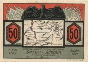 Német Birodalom / Weimari Köztársaság / Striegau 1921. 25Pf (2x) + 50Pf (2x) + 75Pf (2x) 6 klf db, t...