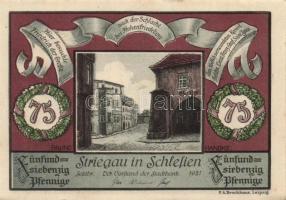 Német Birodalom / Weimari Köztársaság / Striegau 1921. 25Pf (2x) + 50Pf (2x) + 75Pf (2x) 6 klf db, t...