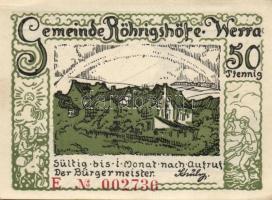 Német Birodalom / Weimari Köztársaság / Röhrigshöfe a. Werra DN 50Pf (6x) 6 klf db, teljes sor T:I-