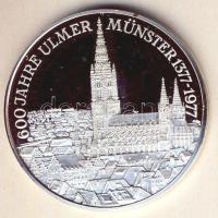 NSZK 1977. "600 éves az ulmi apátság" Ag 25g emlékérem tanúsítvánnyal T:PP