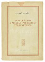 Szabó István: Tanulmányok a magyar parasztság történetéből. Teleki Pál Tudományos Intézet II. Bp., 1948, Teleki Pál Tudományos Intézet. Kiadói papírkötés, szakadozott, foltos kiadói papír védőborítóban, de belül jó állapotban. Felvágatlan lapokkal.