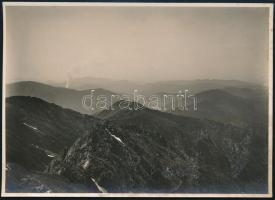 cca 1910 Fogarasi-havasok, Erdélyi Mór felvétele, hátulján feliratozva, 11,5×16 cm / cca 1910 The Masivul Făgărasului, photograph taken by Mór Erdélyi, vintage photo, with notes on its back, 11,5×16 cm