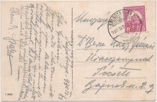 1930 Salgóbánya (Salgótarján), Fogaskerekű vasútállomás, iparvasút, gőzmozdony, "A vasúti pályá...