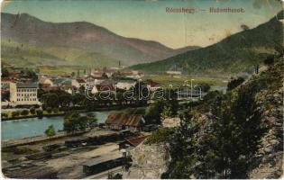 1914 Rózsahegy, Ruzomberok; vasútállomás, vonatok. Klimacek Sándor kiadása / railway station, trains (fa)